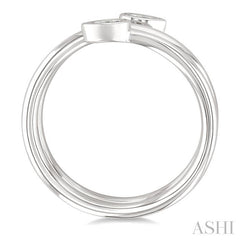 ASHI Pear Shape Bezel Double Coil Diamond Fashion Ring 364W7PPFGWG-PR