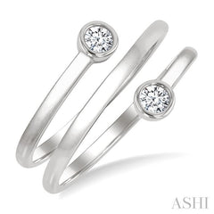 ASHI Round Shape Bezel Double Coil Diamond Fashion Ring 364W7PPFGWG-RD
