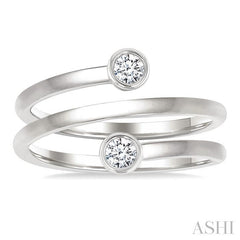 ASHI Round Shape Bezel Double Coil Diamond Fashion Ring 364W7PPFGWG-RD