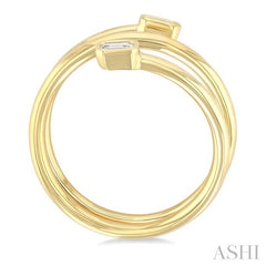 ASHI Emerald Shape Bezel Double Coil Diamond Fashion Ring 364W7PPFGYG-OC