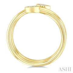 ASHI Pear Shape Bezel Double Coil Diamond Fashion Ring 364W7PPFGYG-PR