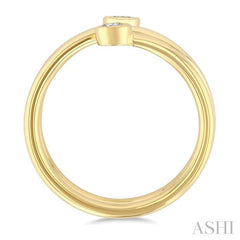 ASHI Round Shape Bezel Double Coil Diamond Fashion Ring 364W7PPFGYG-RD
