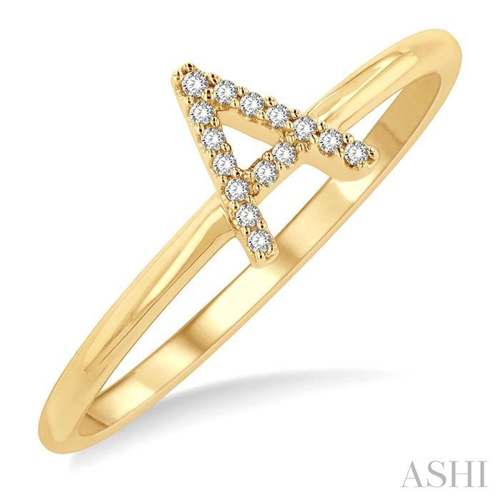 ASHI Block 'A' Initial Diamond Ring 365D9PPTSYG-A