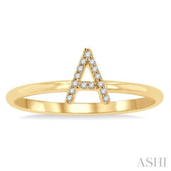 ASHI Block 'A' Initial Diamond Ring 365D9PPTSYG-A