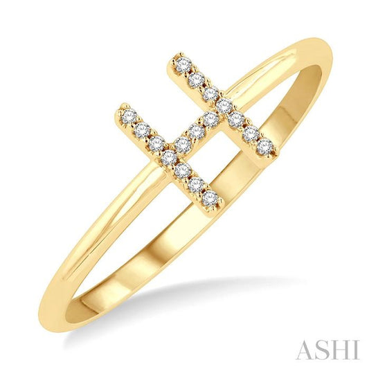 ASHI Block 'H' Initial Diamond Ring 365D9PPTSYG-H