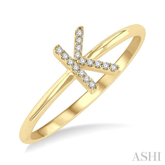 ASHI Block 'K' Initial Diamond Ring 365D9PPTSYG-K