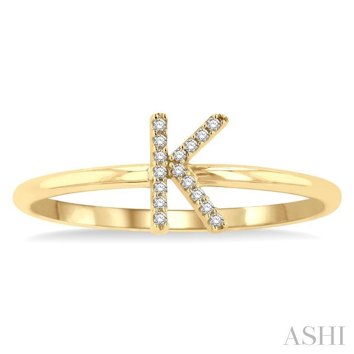 ASHI Block 'K' Initial Diamond Ring 365D9PPTSYG-K