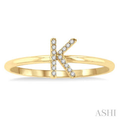 ASHI Block 'K' Initial Diamond Ring 365D9PPTSYG-K