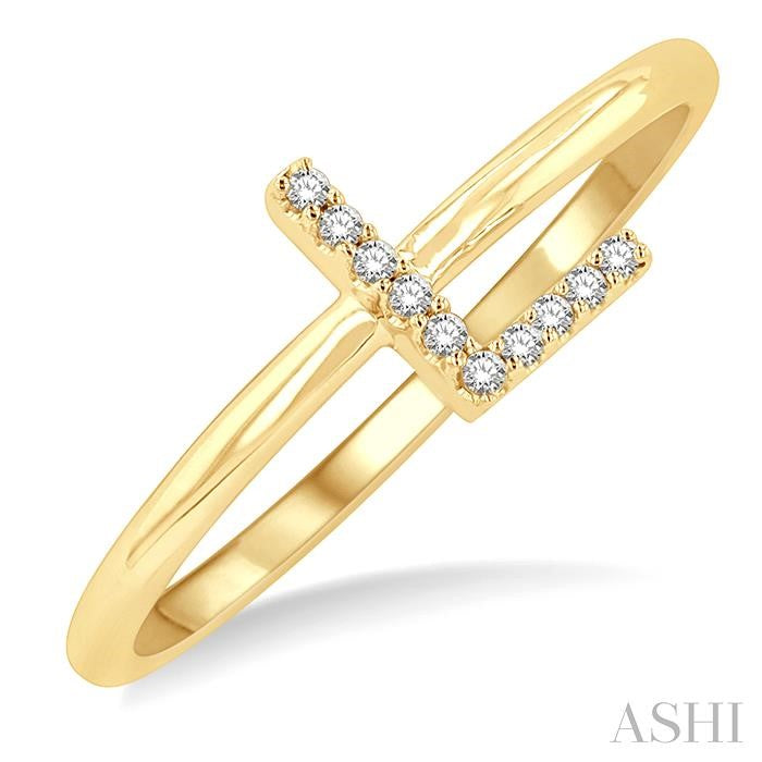 ASHI Block 'L' Initial Diamond Ring 365D9PPTSYG-L