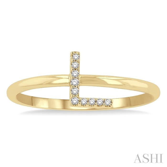 ASHI Block 'L' Initial Diamond Ring 365D9PPTSYG-L