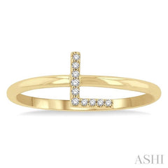 ASHI Block 'L' Initial Diamond Ring 365D9PPTSYG-L