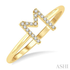 ASHI Block 'M' Initial Diamond Ring 365D9PPTSYG-M