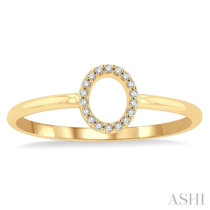 ASHI Block 'O' Initial Diamond Ring 365D9PPTSYG-O
