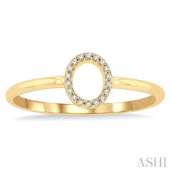 ASHI Block 'O' Initial Diamond Ring 365D9PPTSYG-O
