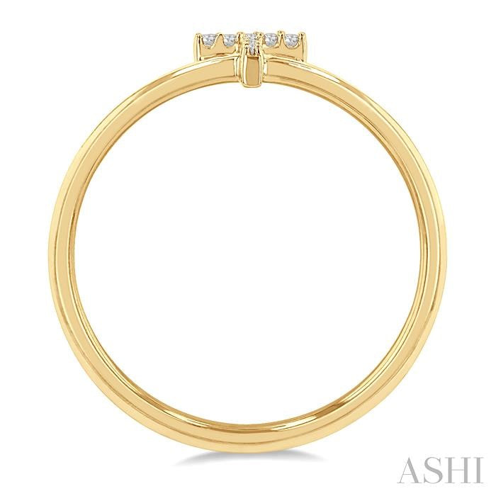 ASHI Block 'T' Initial Diamond Ring 365D9PPTSYG-T