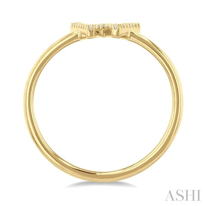 ASHI Block 'W' Initial Diamond Ring 365D9PPTSYG-W