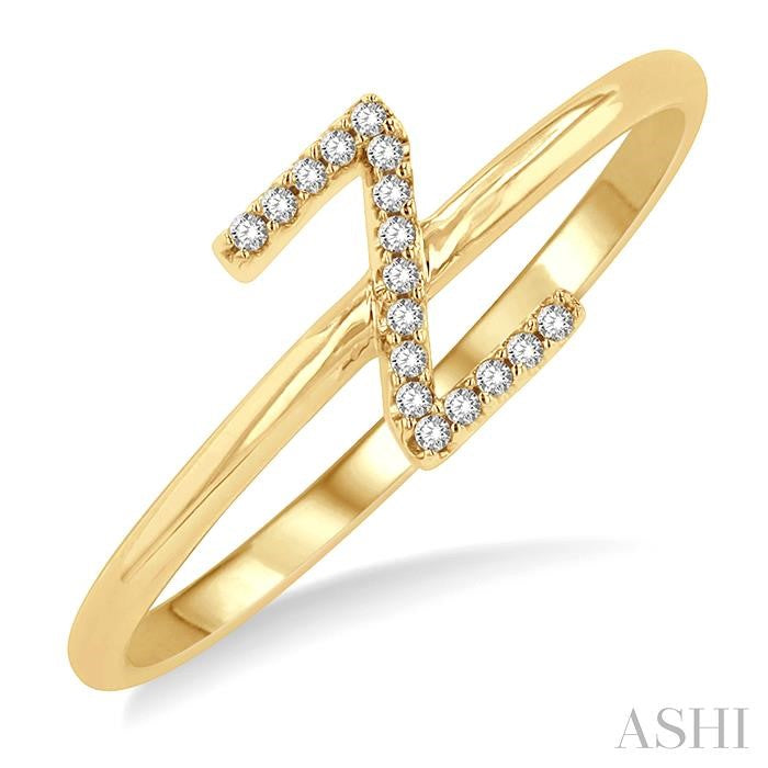 ASHI Block 'Z' Initial Diamond Ring 365D9PPTSYG-Z