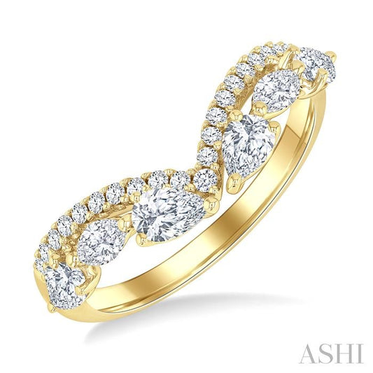 ASHI Mixed Shape Chevron Diamond Ring 365K2PPFGYG