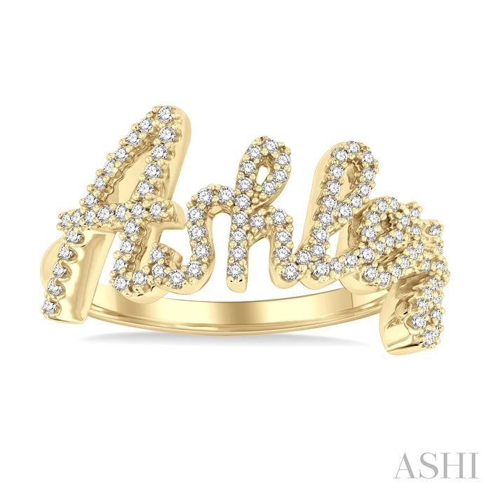 ASHI Script 'Ashley' Diamond Name Ring 365M5PPTSYG