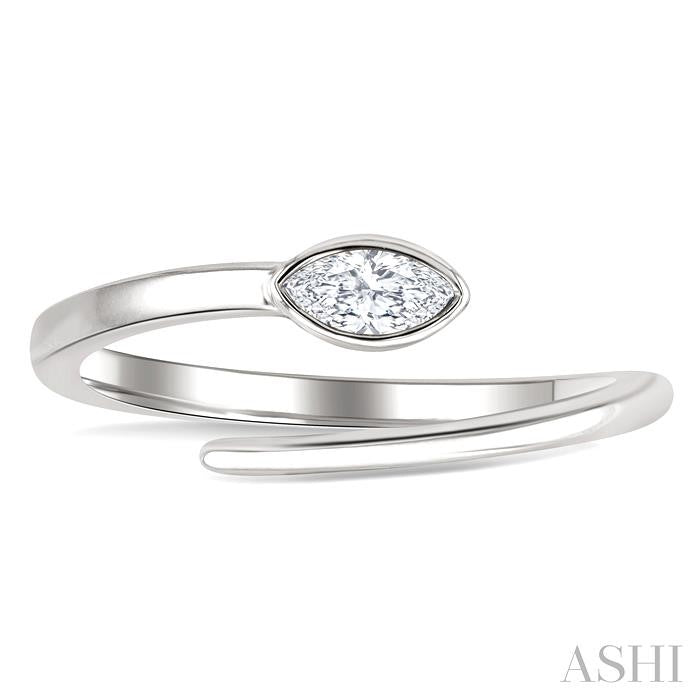 ASHI Marquise Shape Bezel Bypass Diamond Fashion Ring 365W8PPFGWG-MQ