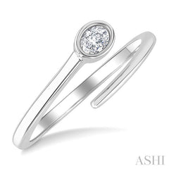 ASHI Oval Shape Bezel Bypass Diamond Fashion Ring 365W8PPFGWG-OV