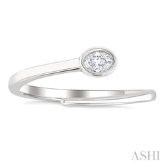 ASHI Oval Shape Bezel Bypass Diamond Fashion Ring 365W8PPFGWG-OV