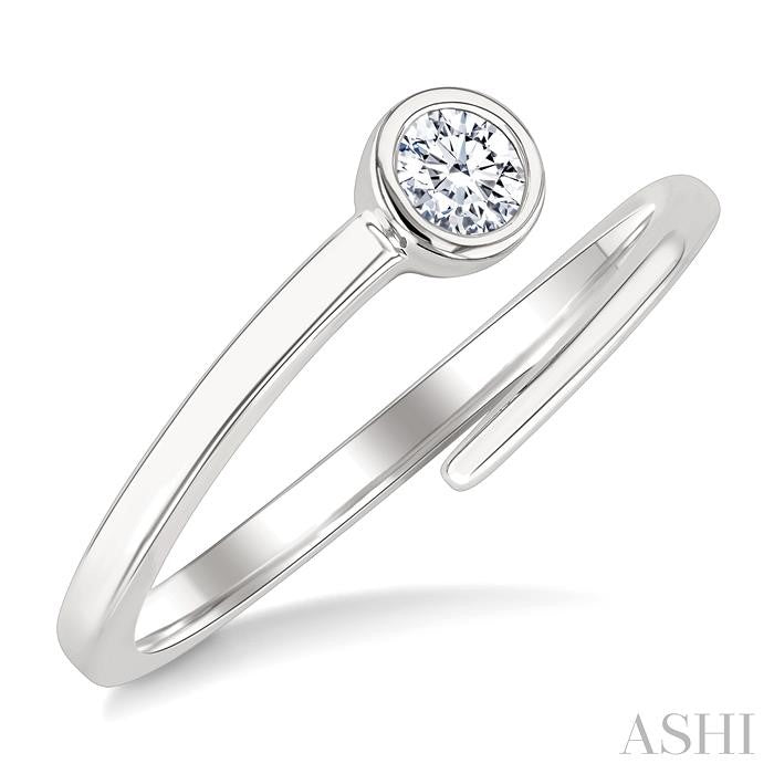 ASHI Round Shape Bezel Bypass Diamond Fashion Ring 365W8PPFGWG-RD