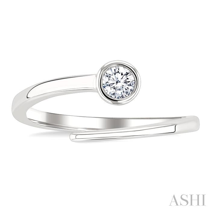 ASHI Round Shape Bezel Bypass Diamond Fashion Ring 365W8PPFGWG-RD