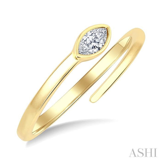 ASHI Marquise Shape Bezel Bypass Diamond Fashion Ring 365W8PPFGYG-MQ