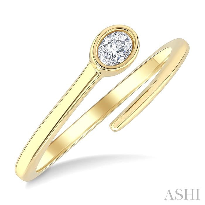 ASHI Oval Shape Bezel Bypass Diamond Fashion Ring 365W8PPFGYG-OV