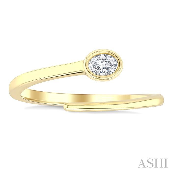 ASHI Oval Shape Bezel Bypass Diamond Fashion Ring 365W8PPFGYG-OV