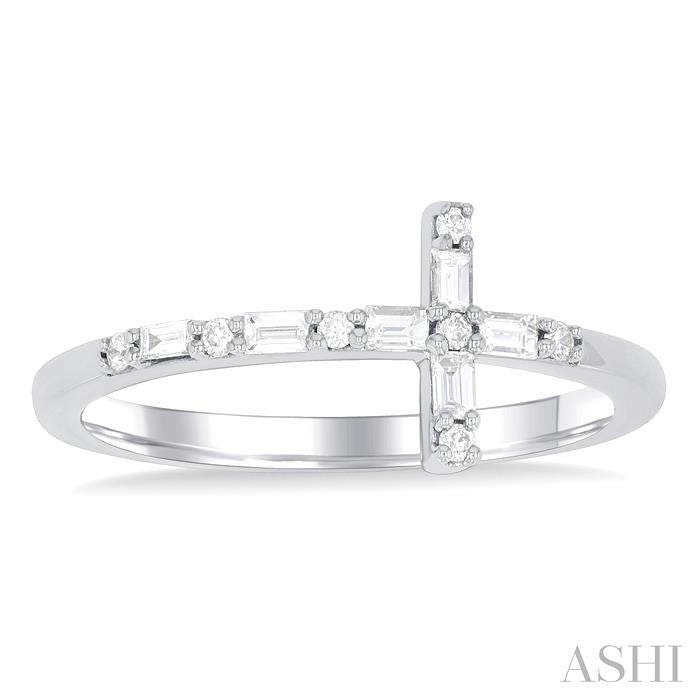 ASHI Sideway Cross Baguette Diamond Fashion Ring 366E7PPTGWG