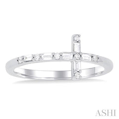ASHI Sideway Cross Baguette Diamond Fashion Ring 366E7PPTGWG