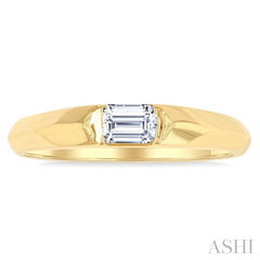 ASHI Emerald Shape East-West Diamond Ring 366F5PPFGYG-OC