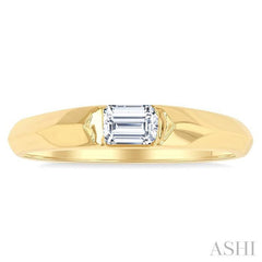 ASHI Emerald Shape East-West Diamond Ring 366F5PPFGYG-OC