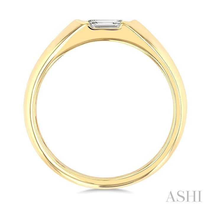 ASHI Emerald Shape East-West Diamond Ring 366F5PPFGYG-OC