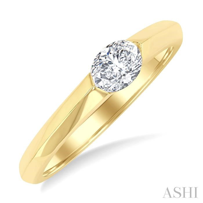 ASHI Oval Shape East-West Diamond Ring 366F5PPFGYG-OV