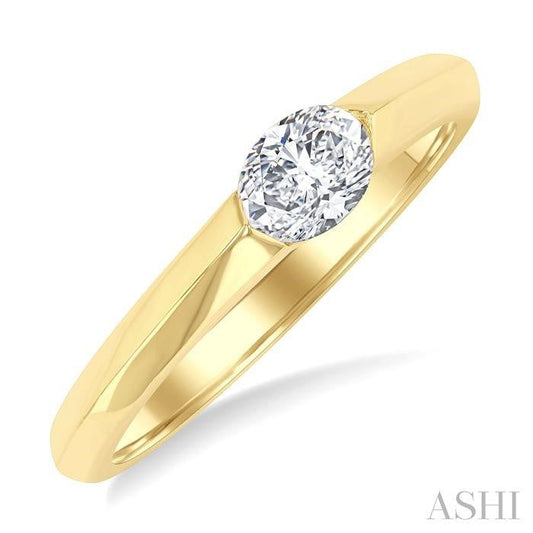 ASHI Oval Shape East-West Diamond Ring 366F5PPFGYG-OV