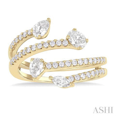 ASHI Mixed Shape Diamond Fashion Open Ring 366K2PPFGYG