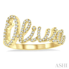 ASHI Script 'Olivia' Diamond Name Ring 366M6PPTSYG