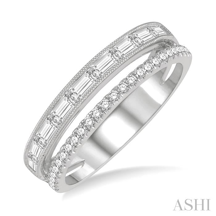 ASHI Double Row Baguette Diamond Fashion Band 367C4PPFHWG