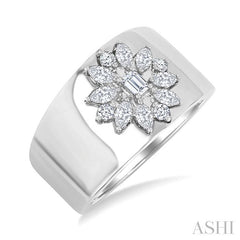 ASHI Floral Mixed Shape Diamond Wide Band 367J3PPFGWG