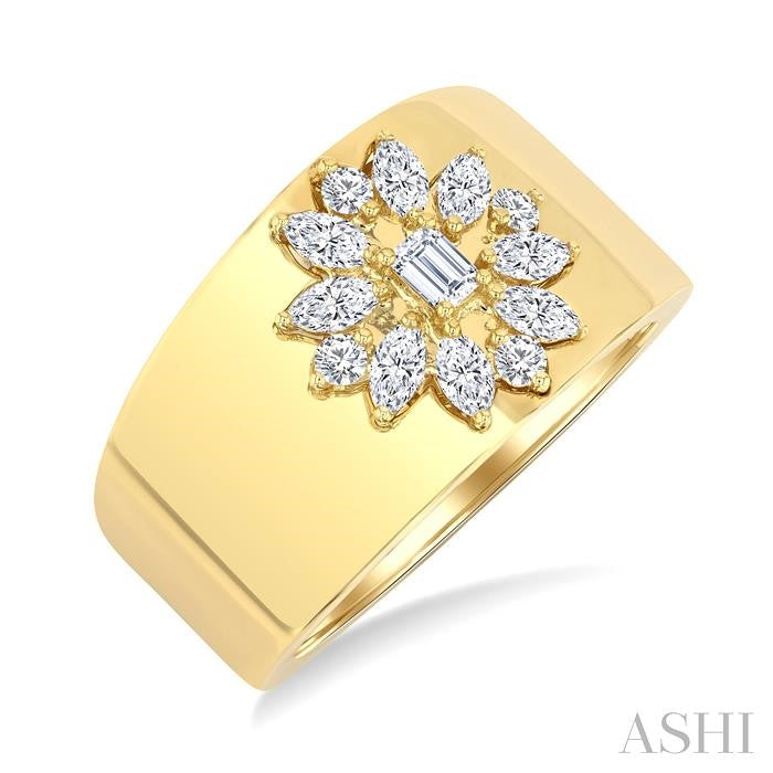 ASHI Floral Mixed Shape Diamond Wide Band 367J3PPFGYG