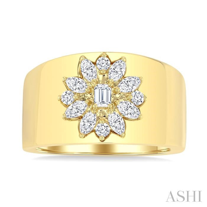 ASHI Floral Mixed Shape Diamond Wide Band 367J3PPFGYG