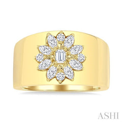 ASHI Floral Mixed Shape Diamond Wide Band 367J3PPFGYG
