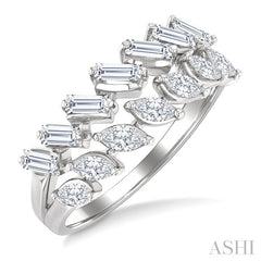 ASHI 2 Row Mixed Shape Diamond Fashion Ring 367L2PPFGWG