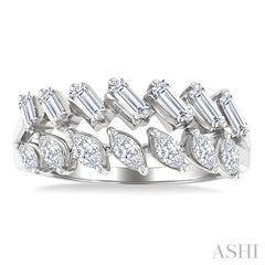 ASHI 2 Row Mixed Shape Diamond Fashion Ring 367L2PPFGWG