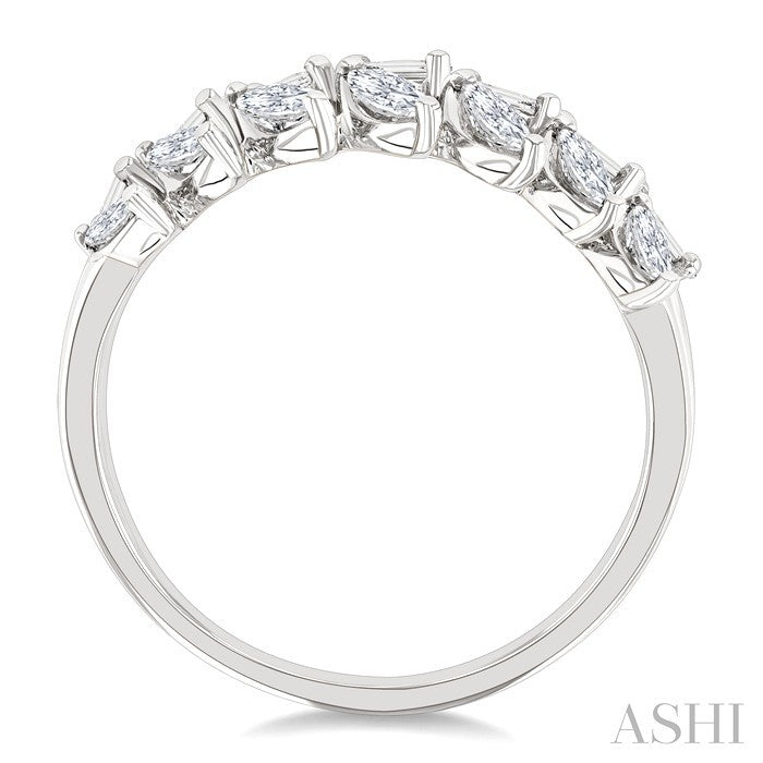 ASHI 2 Row Mixed Shape Diamond Fashion Ring 367L2PPFGWG