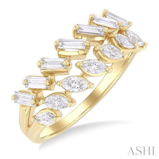 ASHI 2 Row Mixed Shape Diamond Fashion Ring 367L2PPFGYG