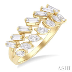 ASHI 2 Row Mixed Shape Diamond Fashion Ring 367L2PPFGYG